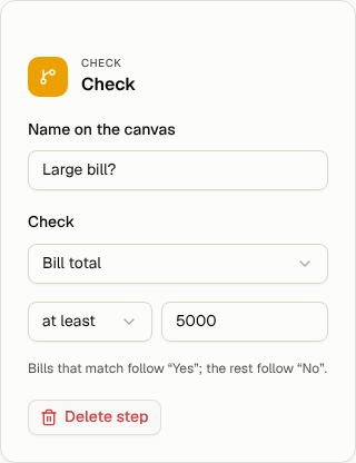 Setting up a Check step